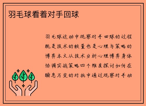 羽毛球看着对手回球